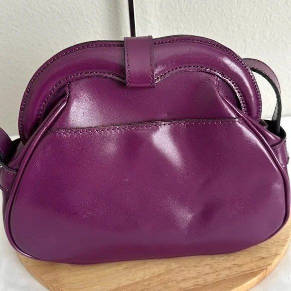 Purple Leather Women's Bag - Picture 4 of 9